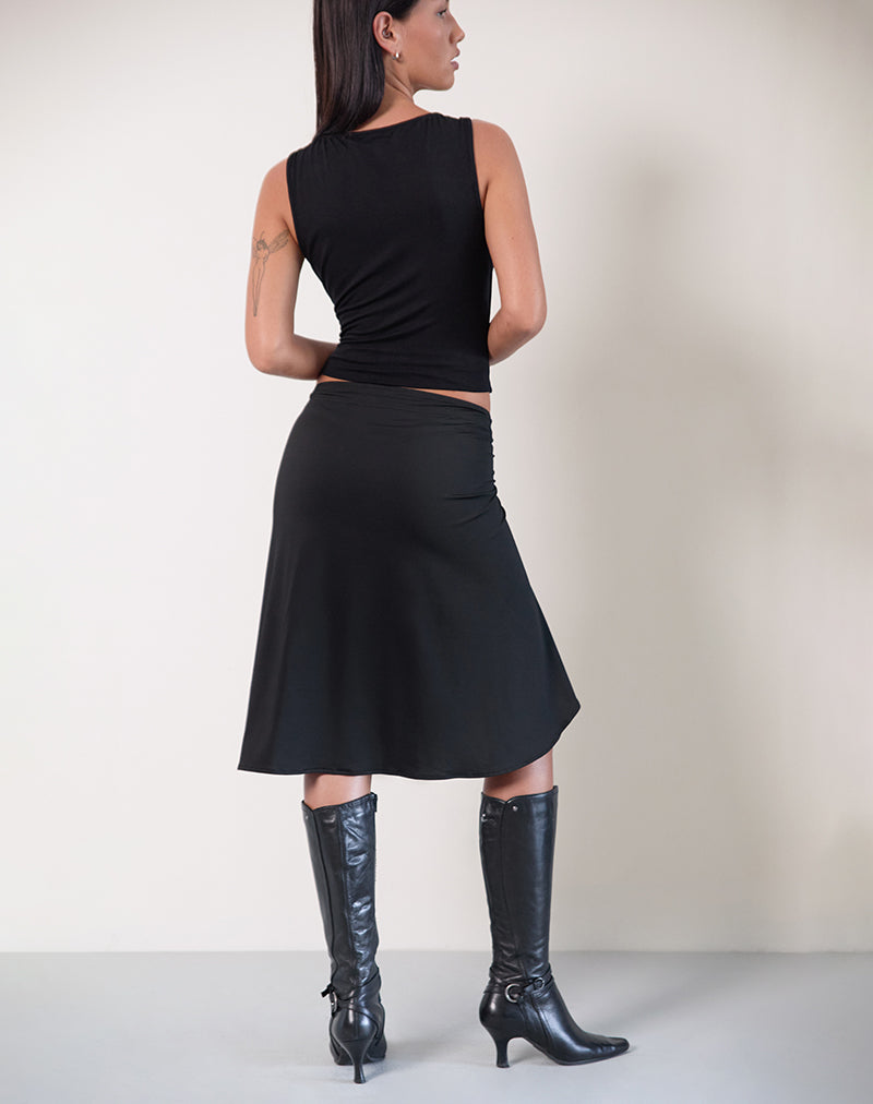 Image of Esmeray Midi Skirt In Black