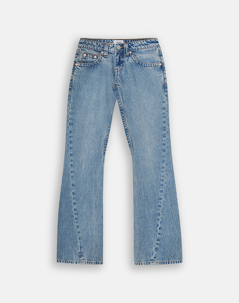 Image of Extra Low Rise Twisted Seam Jeans in True Blue