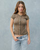 Image of Elmira Top in Sheer Knit Khaki