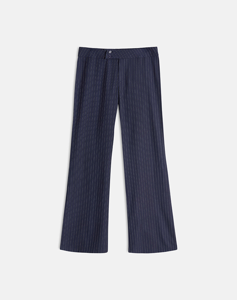 Image of Falita Trouser in Tailoring Navy Stripe