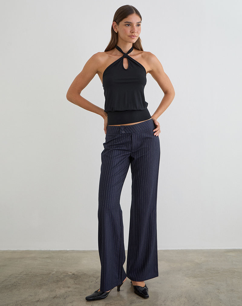 Image of Falita Trouser in Tailoring Navy Stripe