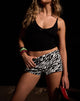 Image of Falon Short in 90s Zebra Twill Black
