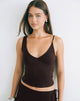 Image of Fara Top with Beads in Jersey Chocolate Brown