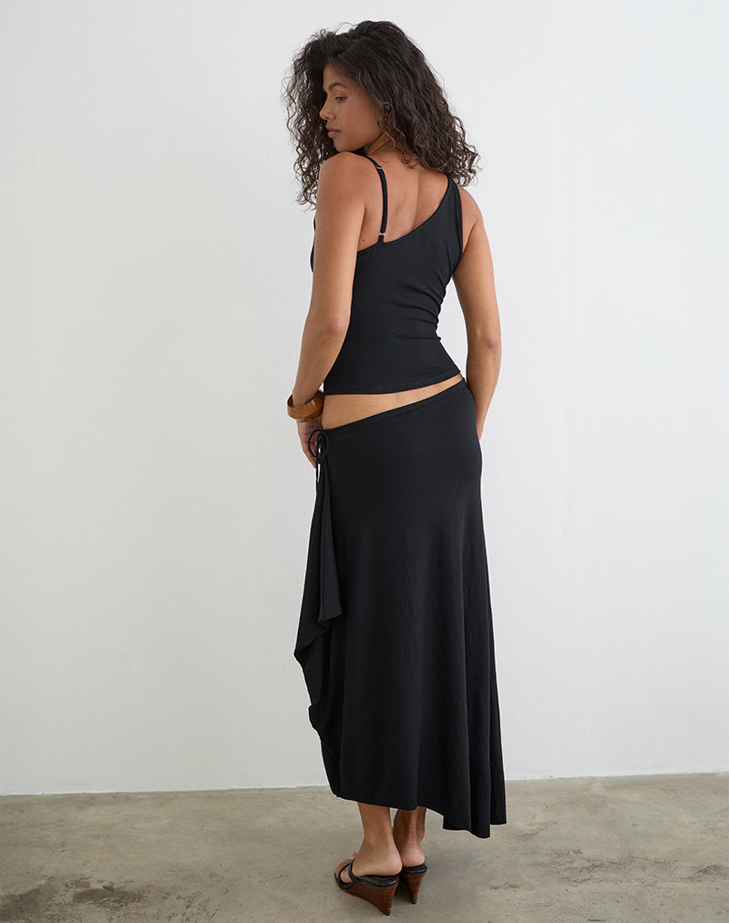 Image of Phemia Maxi Skirt with Beads in Jersey Black