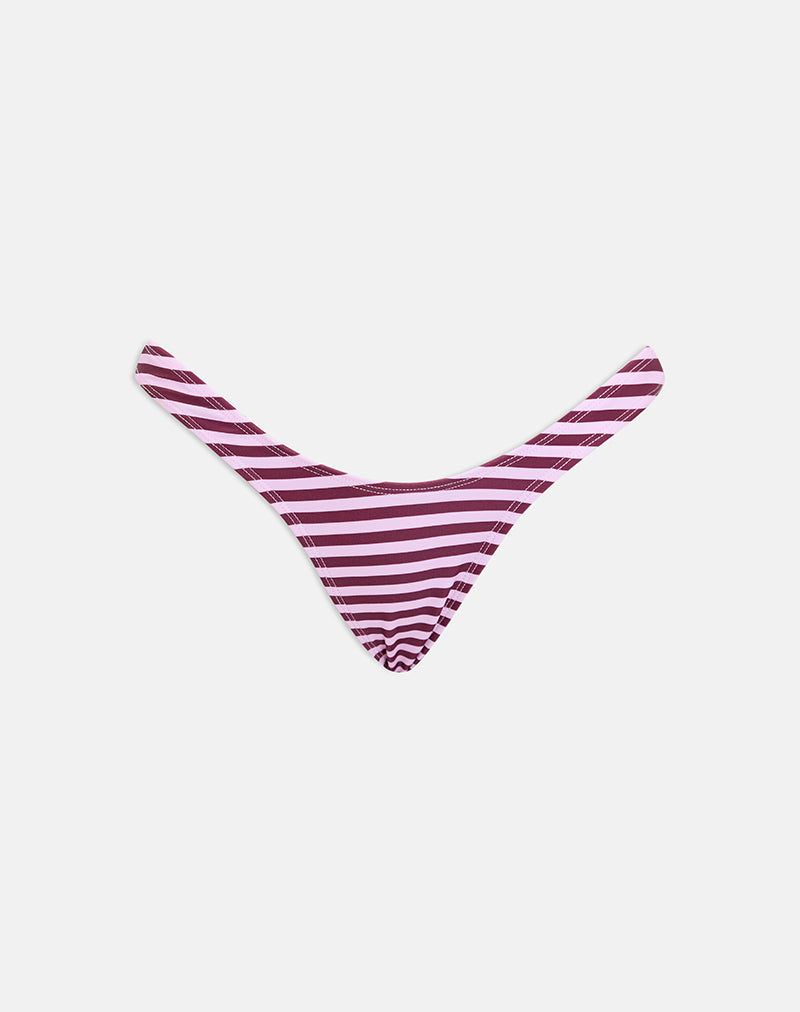 Image of Farida Bikini Bottom in Vivid Lines Purple and Pink