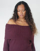 Image of Filahia Bardot Jumper in Burgundy