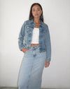 image of Fitted Denim Jacket in Blue Wash