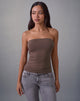 Image of Foster Bandeau Top in Rayon Jersey Deep Taupe