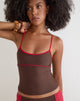 Afbeelding van de Fraba Tankini in bruin met rode bies