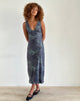 image of Gabriela Midi Dress in Faded Botanical Green