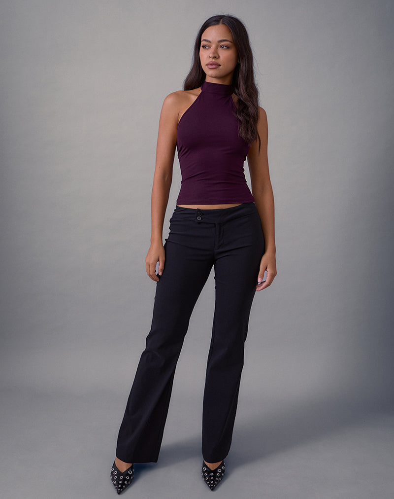 Galile High Neck Top aus Jersey in Feige
