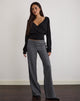 Image of Ganta Slim Trouser in Pinstripe Charcoal