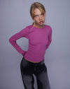 Image of Gelbon Open Back Long Sleeve Top in Cashmere Pink