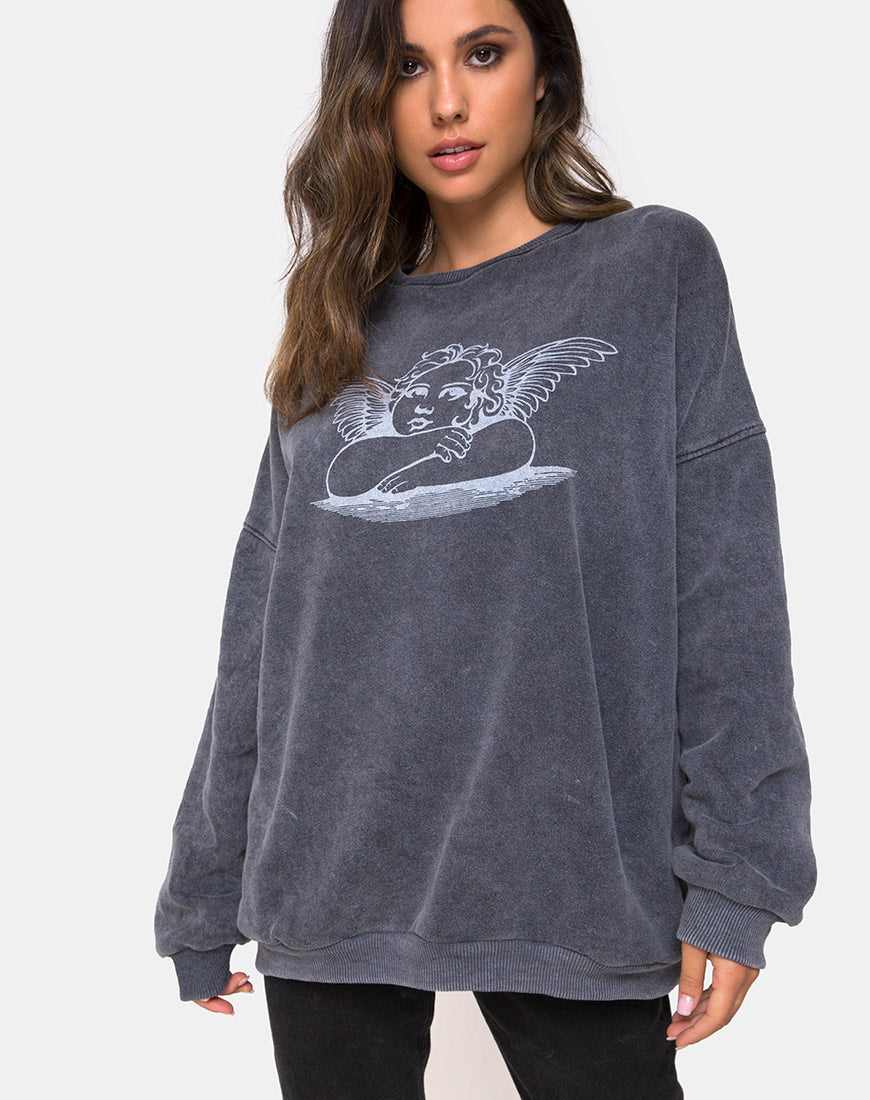 Stone Wash Grey Sweatshirt Glo motelrocks com eur