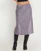 IMAGE OF Goyara Midi Skirt in Satin Grey Ridge