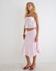 Image of Void Midi Skirt in Crinkle Light Pink
