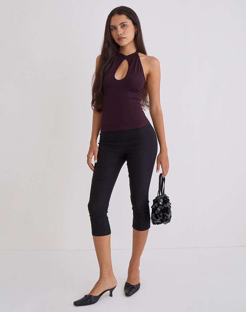 Gretita Top mit hohem Kragen aus Jersey Redwood