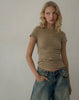 Image of Gryae Ruched Front Top in Biscotti