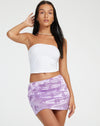 image of Guida Mini Skirt in Rose Flock Lilac