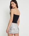 Image of Guida Mini Skirt in Drape Sequin Silver Chrome