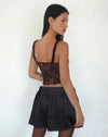 Image of Habema Wrap Mini Skirt in Satin Black
