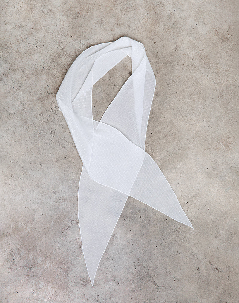 Image of Hairband in Textured Chiffon White