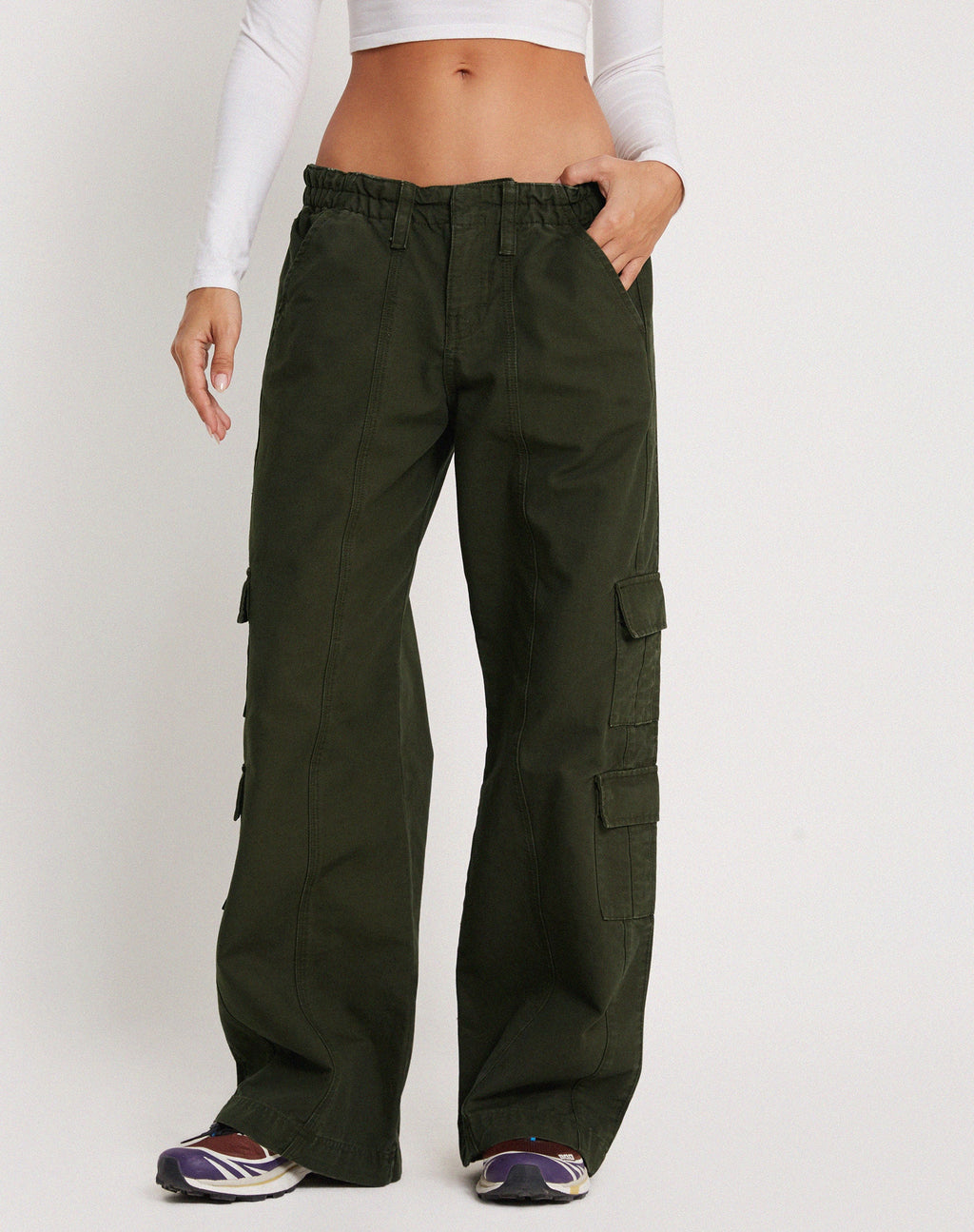 Pantalon cargo Hansa en olive foncé