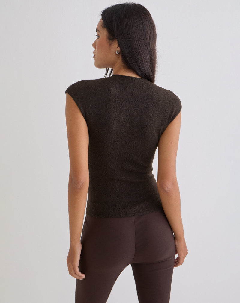 Image of Hanuva Top in Knit Chocolate Brown