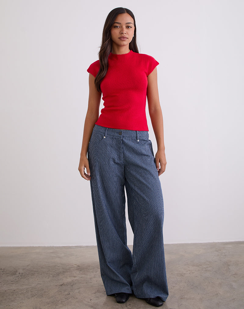 Hanuva Top in Knit Red