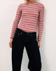 Image of Haruka Top in Stripe Red and White