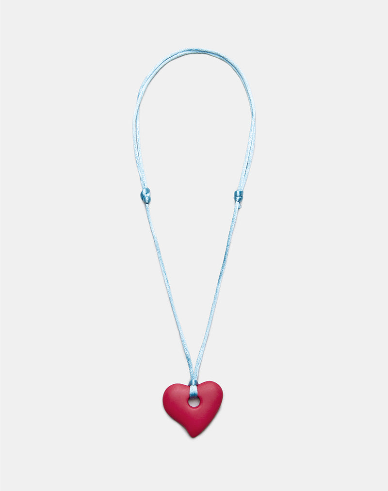 Collar Corazón en Resina Rojo