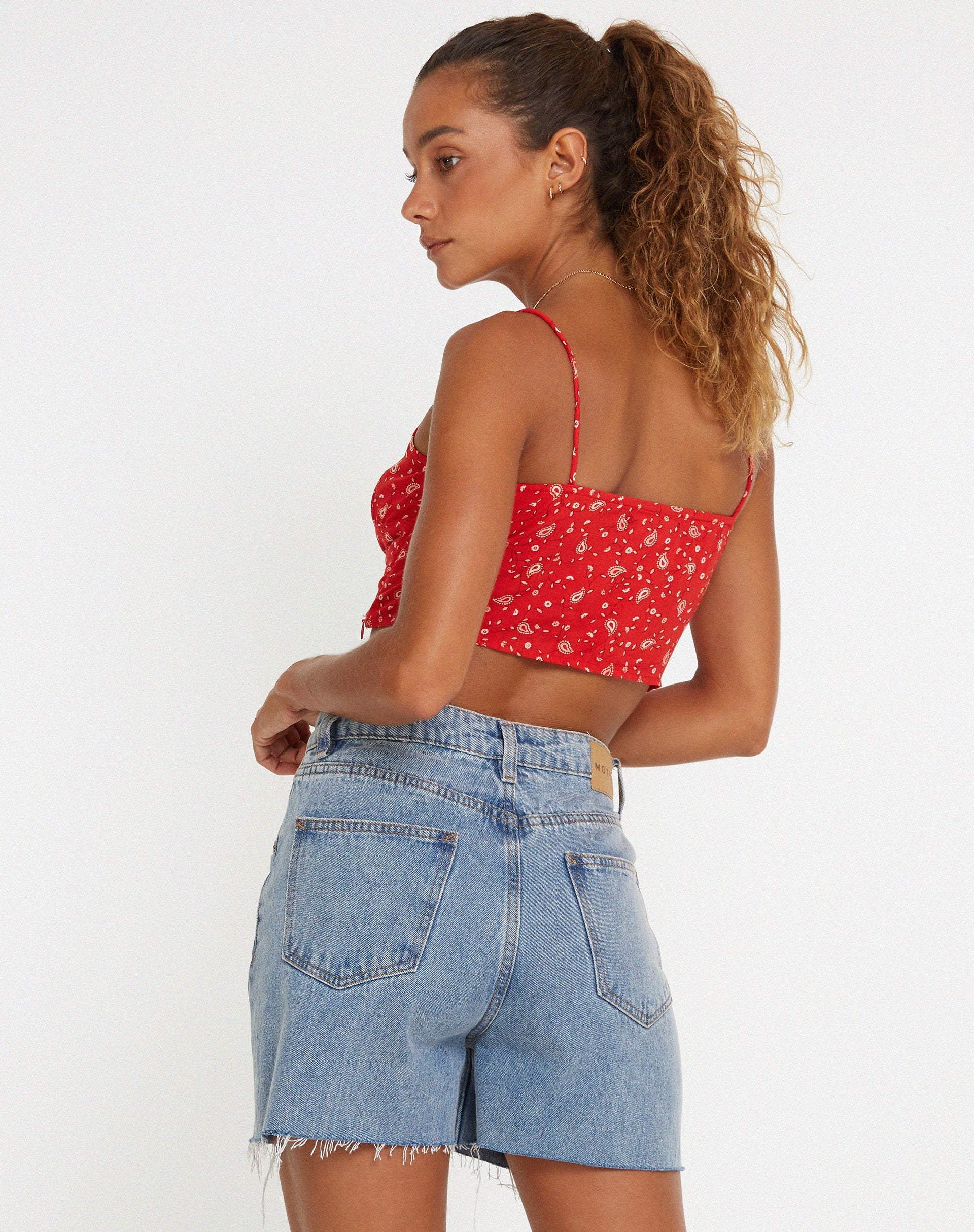 image of Hema Crop Top in Paisley Fun Red