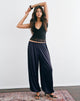 Image of Hestama Balloon Trouser in Satin Navy