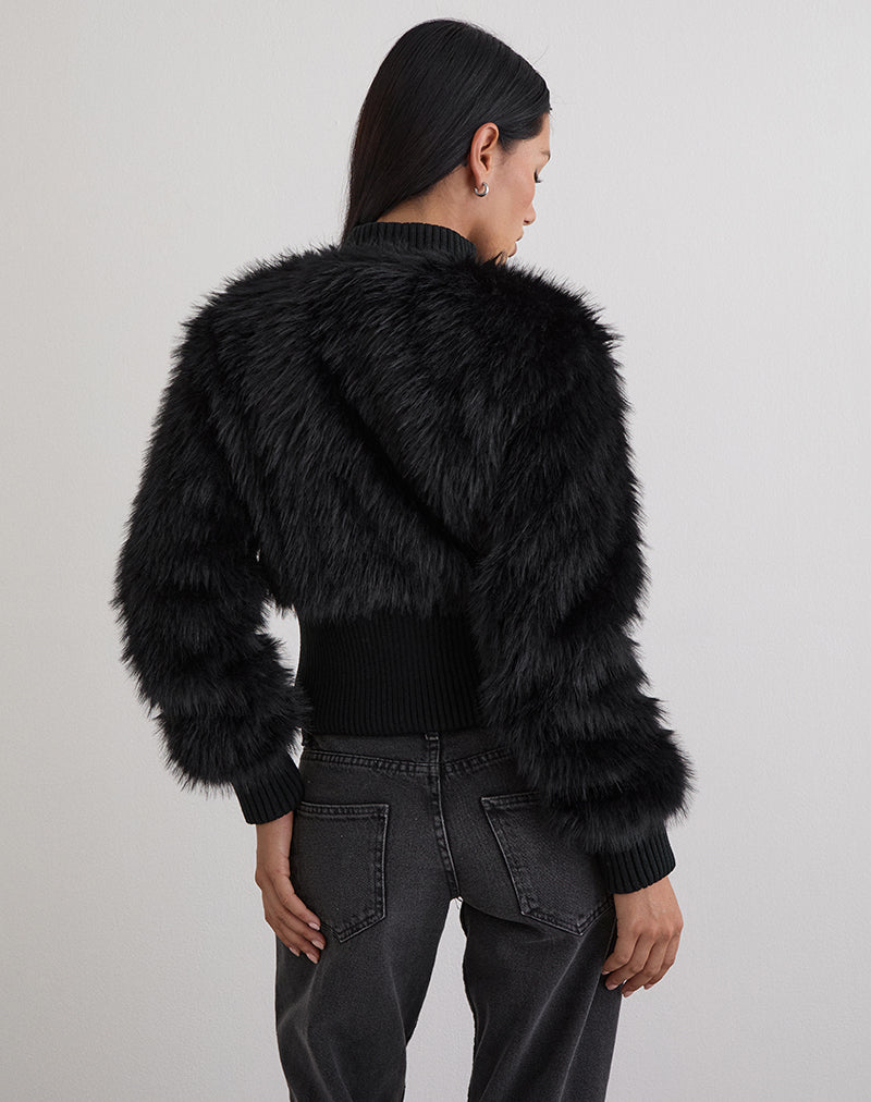 Image of Homari Shaggy Faux Fur Jacket in Black