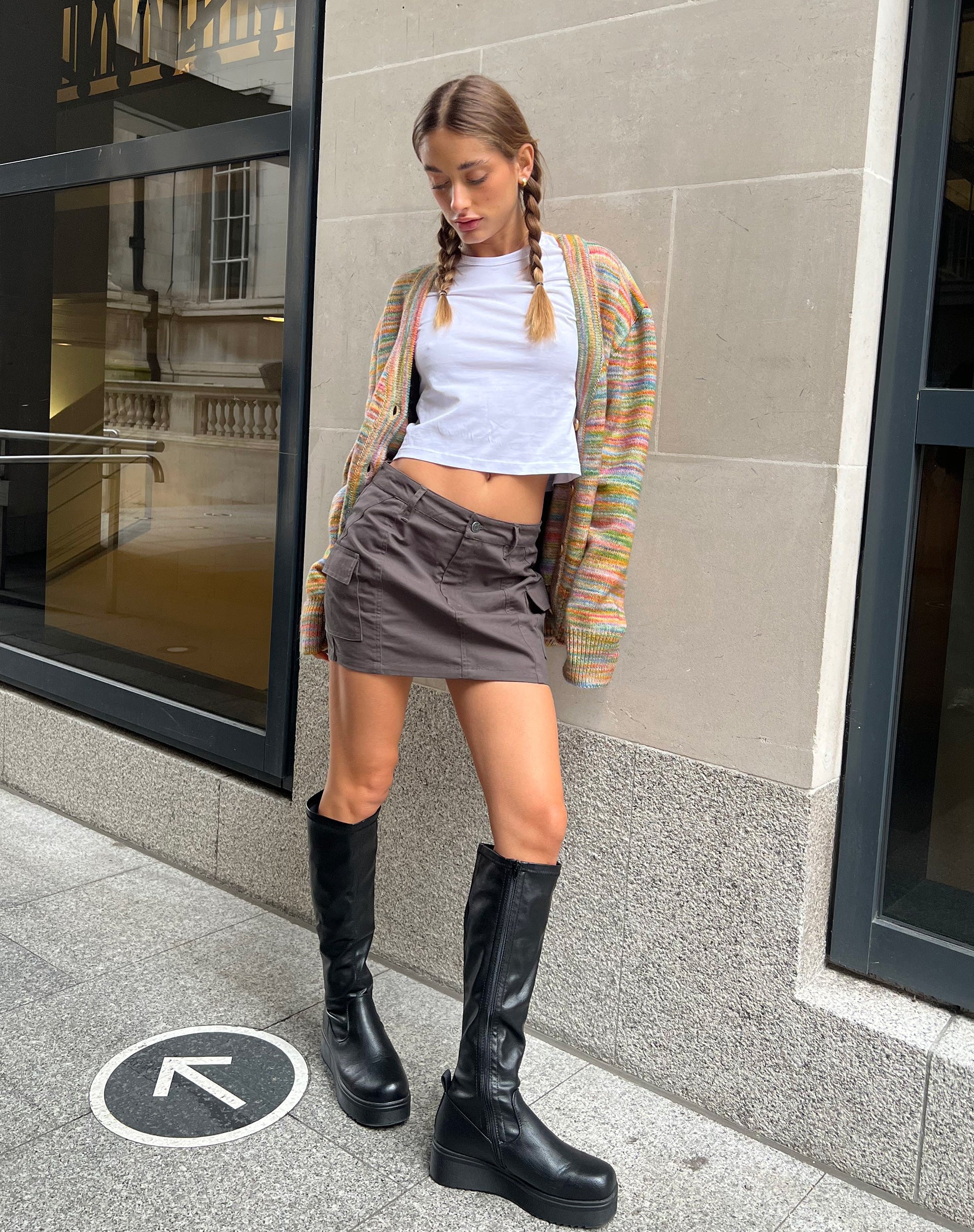 Dark Grey Mini Cargo Skirt | Ajeng – motelrocks-com-eur