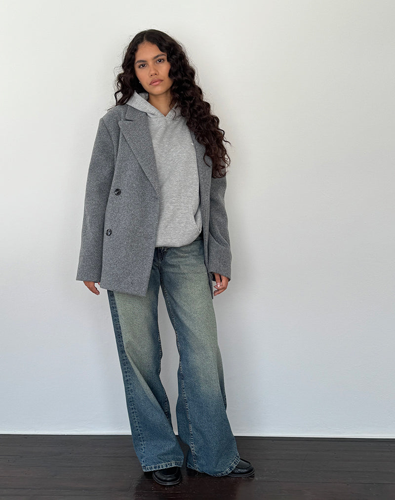 Image of Binaiya Oversized Wool Blazer in Grey
