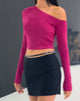 image of Lousa Long Sleeve Crop Top in Magenta Purple