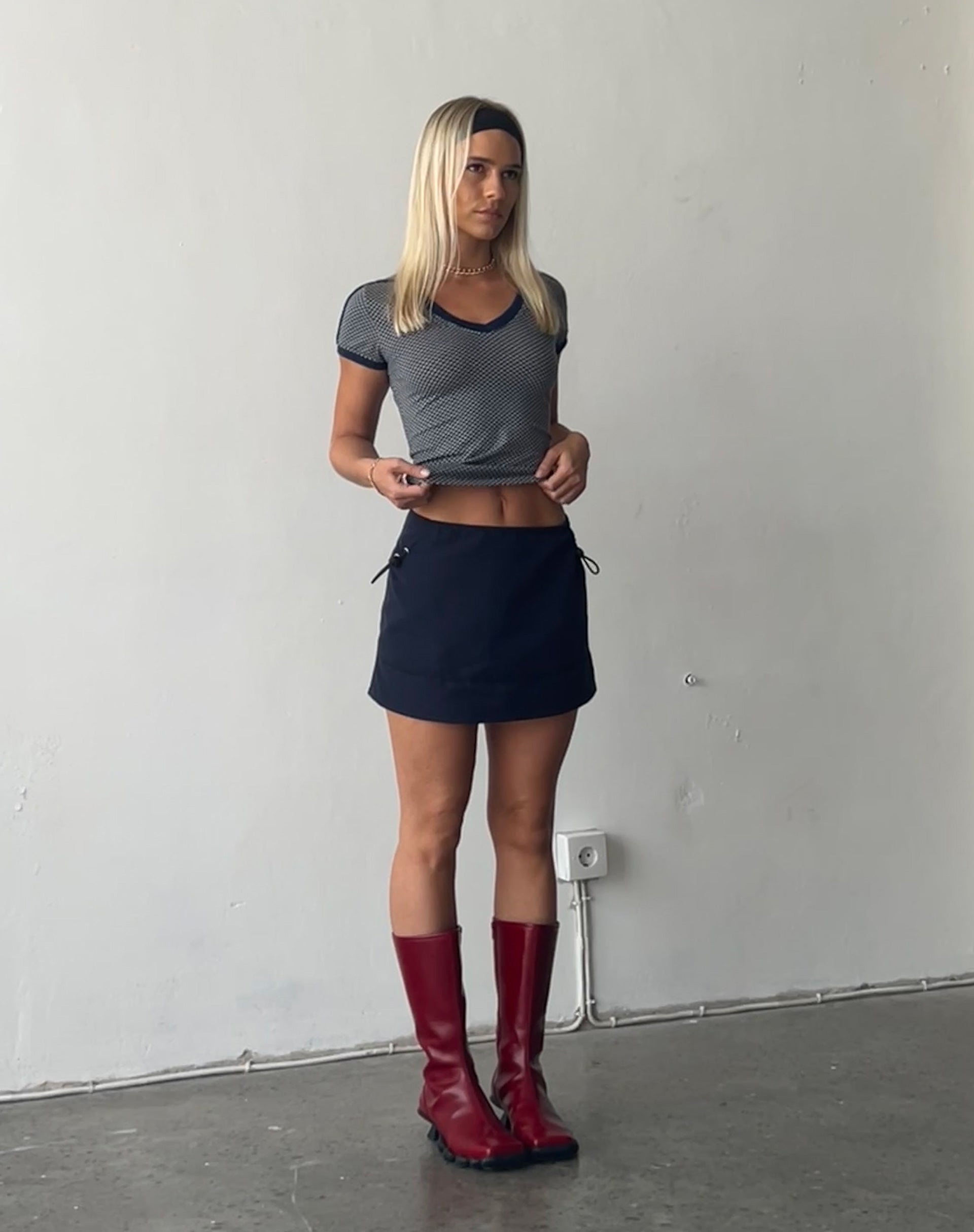Navy Cargo Mini Skirt | Evy – motelrocks-com-eur