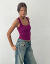 Image of Roxe Ribbed Vest Top in Berry