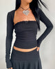 Image of Suri Ribbed Shrug Top in Black