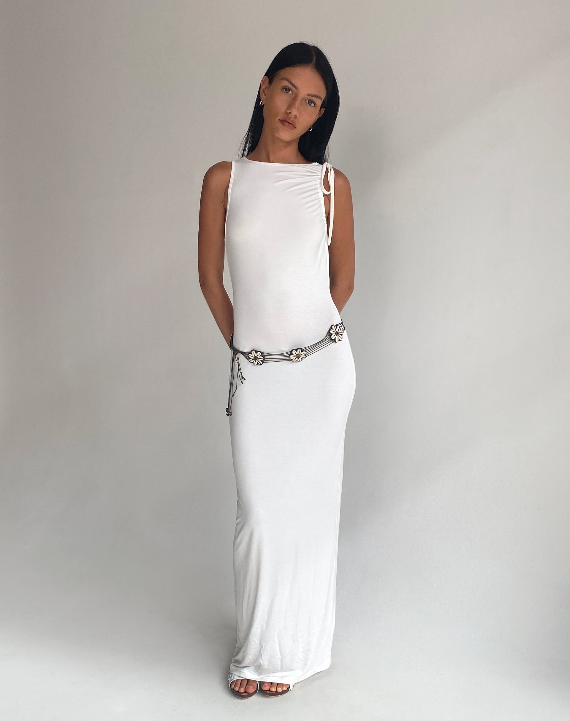 Image of Elinor Maxi Dress in Slinky White