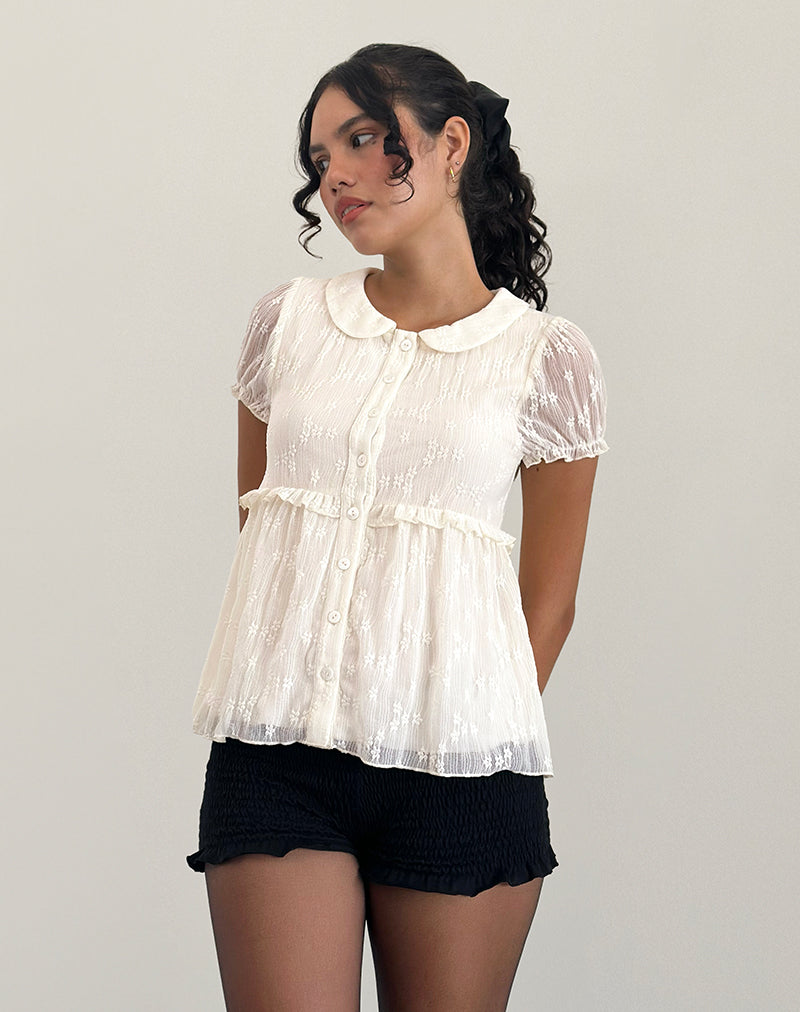 Immy Blouse in Lace Ivory