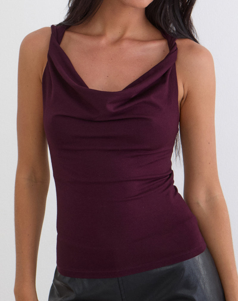 Image of Imrie Open Back Top in Rayon Jersey Redwood