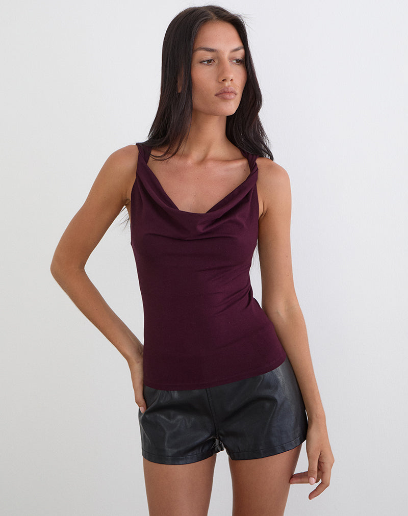 Image of Imrie Open Back Top in Rayon Jersey Redwood