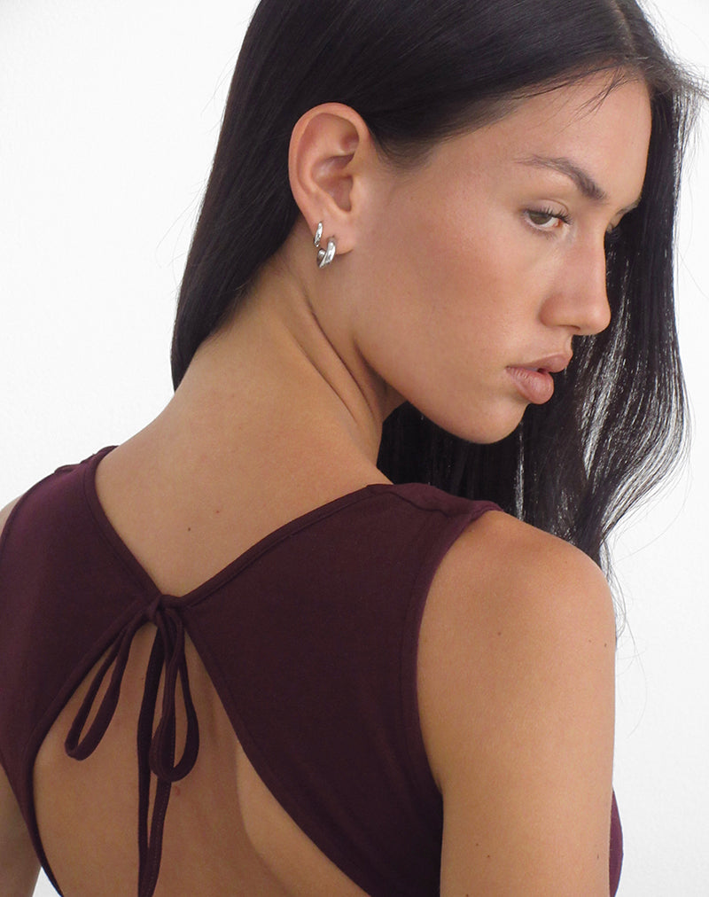 Imrie Open Back Top in Rayon Jersey Redwood