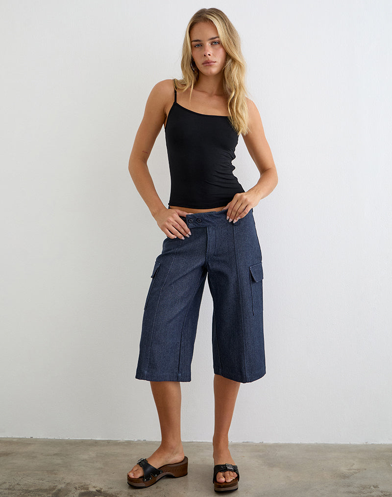 Image of Bensen Capri Trouser in Chambray Denim Blue