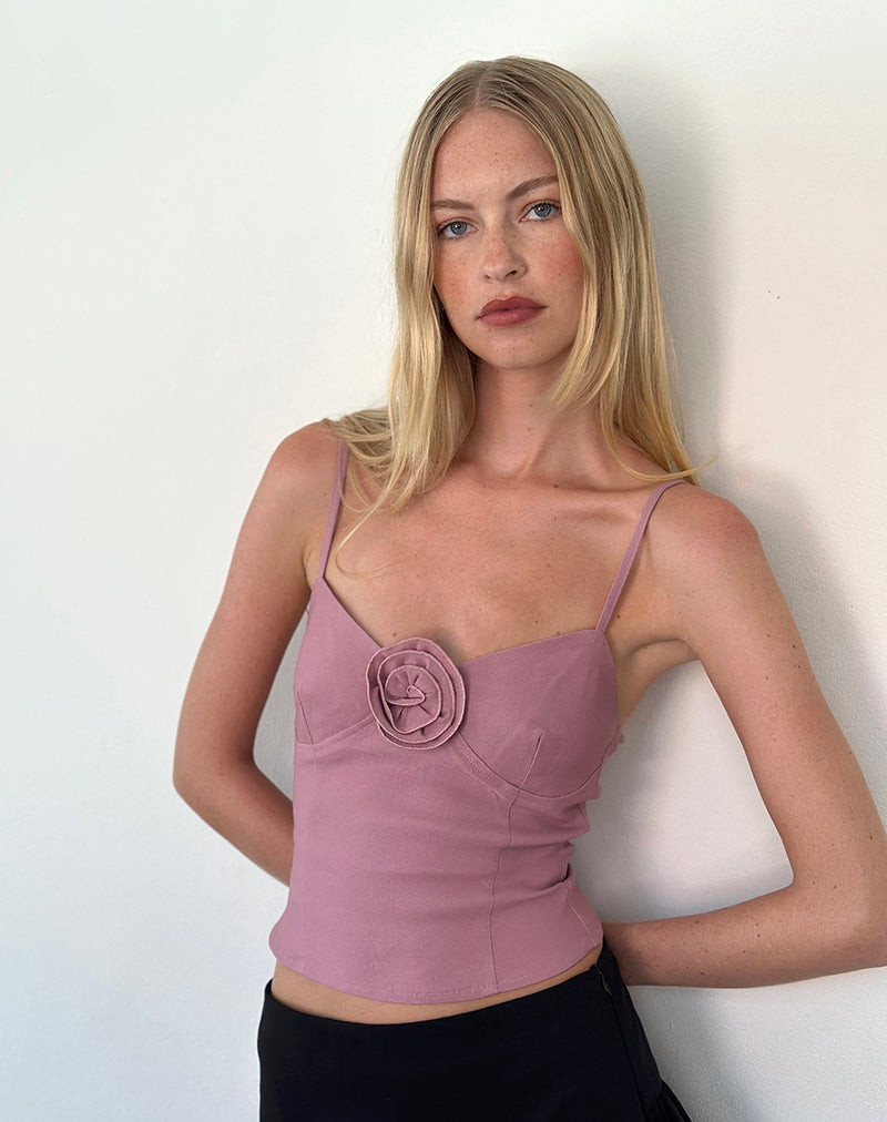 Image of Indus Cami Top in Rosette Dusky Pink