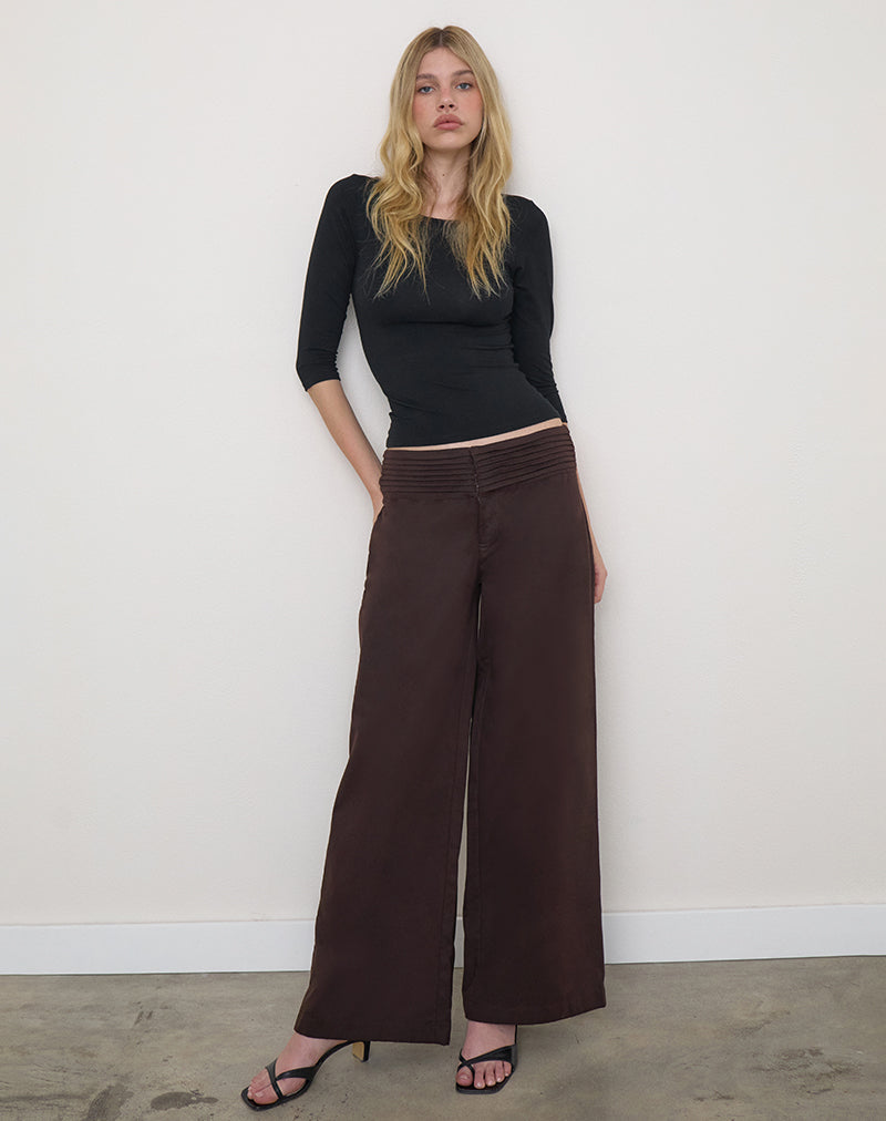 Image of Sadasi Trouser in Twill Bitter Chocolate