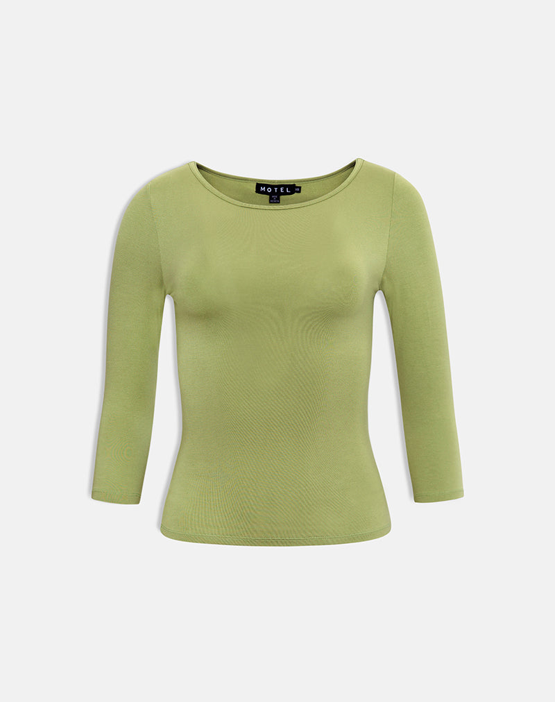 Image of Ione Quarter Sleeve Top in Apple Green