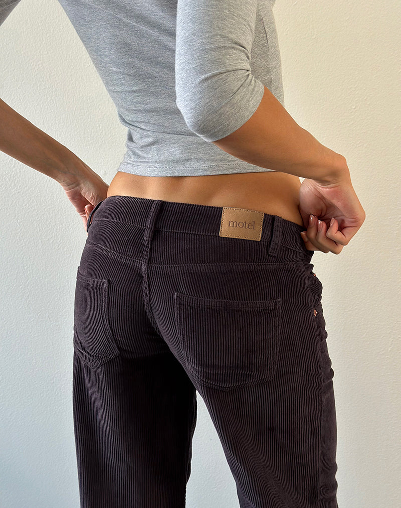 Image of Low Rise Parallel Trouser in Corduroy Shale
